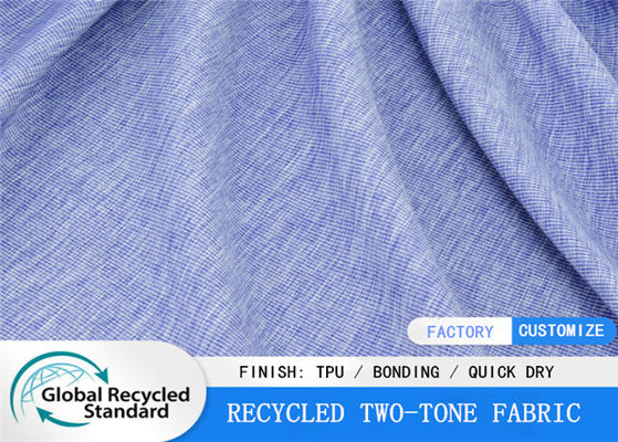 % 100 Polyester İki Ton Geri Dönüşümlü Plastik Şişe Kumaş RPET Açık Hava Kayak Ceket Kumaş Malzemesi