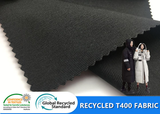 % 100 Geri Dönüşümlü Polyester T400 Su Geçirmez Streç Kumaş GRS Kayak Outdoor kışlık Ceket Kumaşı